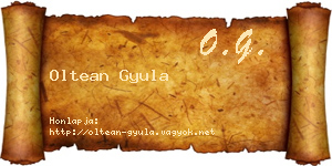 Oltean Gyula névjegykártya